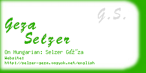 geza selzer business card